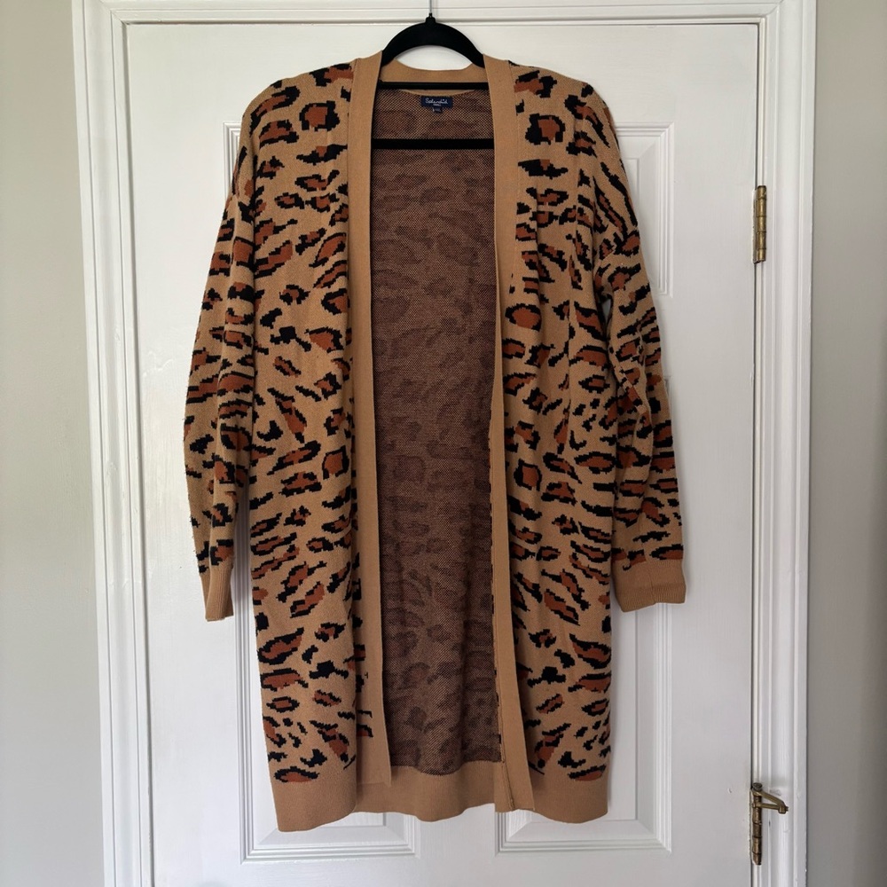 Splendid Leopard Print Sweater Cardigan